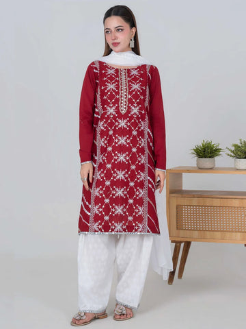 3 Piece - Embroided Lawn Suit