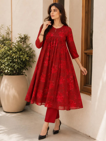 AY362 - Berry Bail Frock 1Pc Lawn
