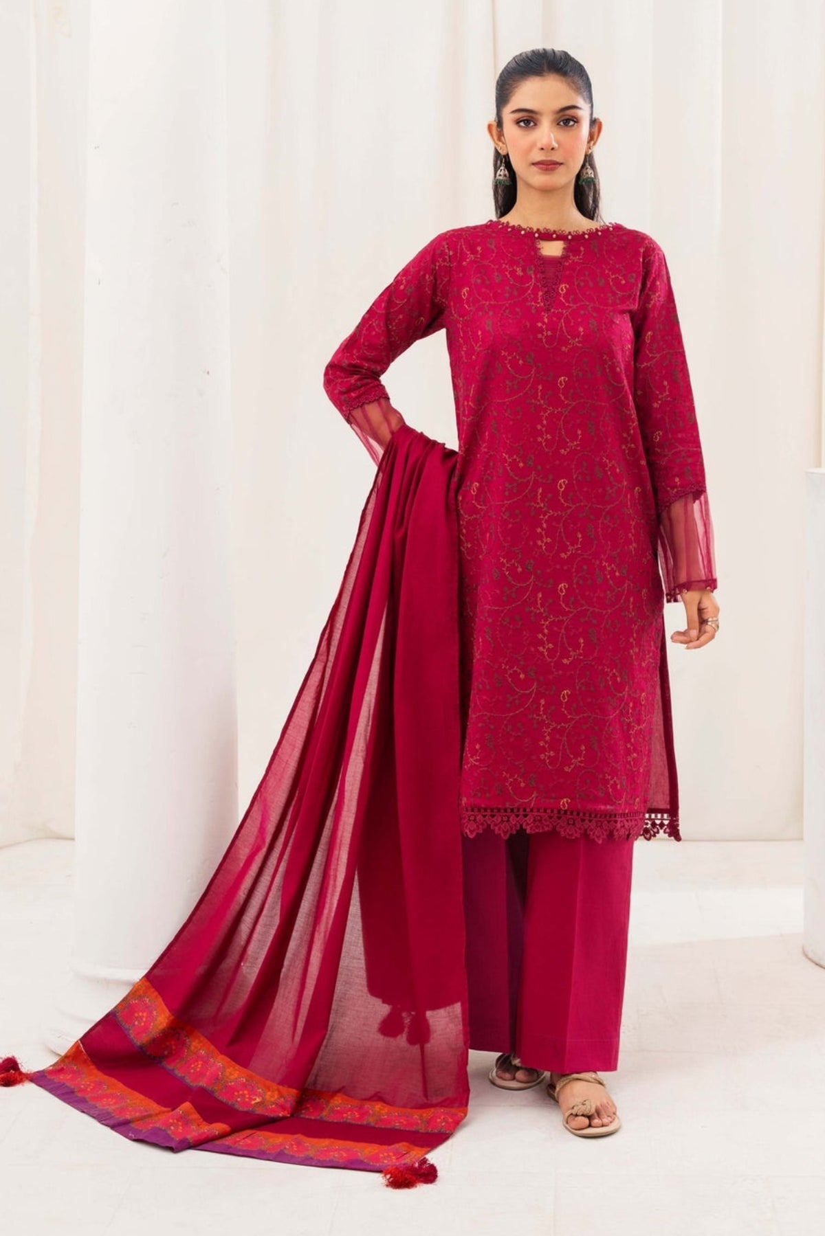 AY703- Rosy Elegance 3Pc Lawn