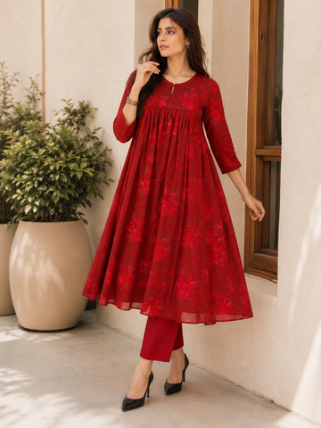 AY362 - Berry Bail Frock 1Pc Lawn