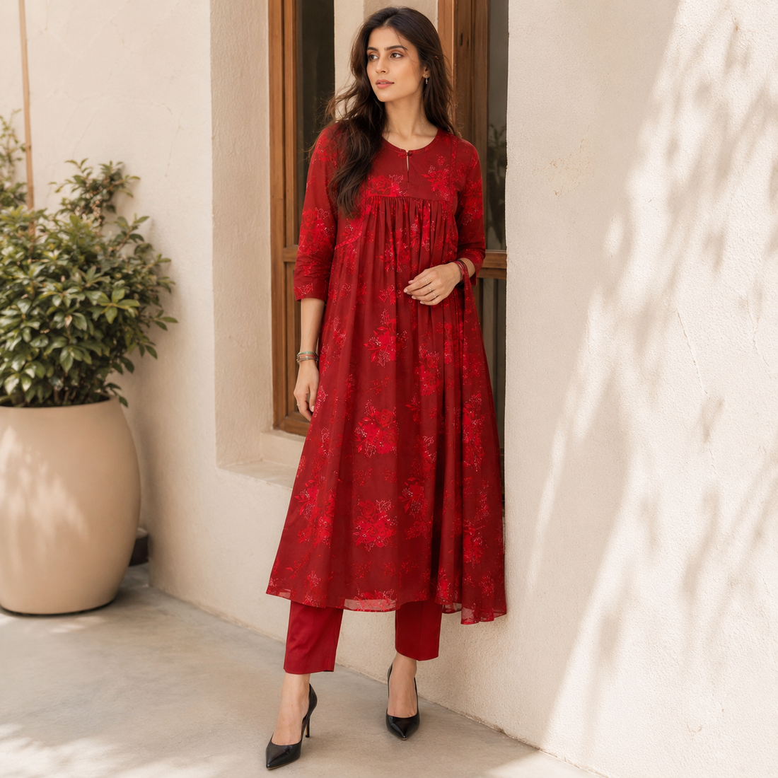 AY362 - Berry Bail Frock 1Pc Lawn