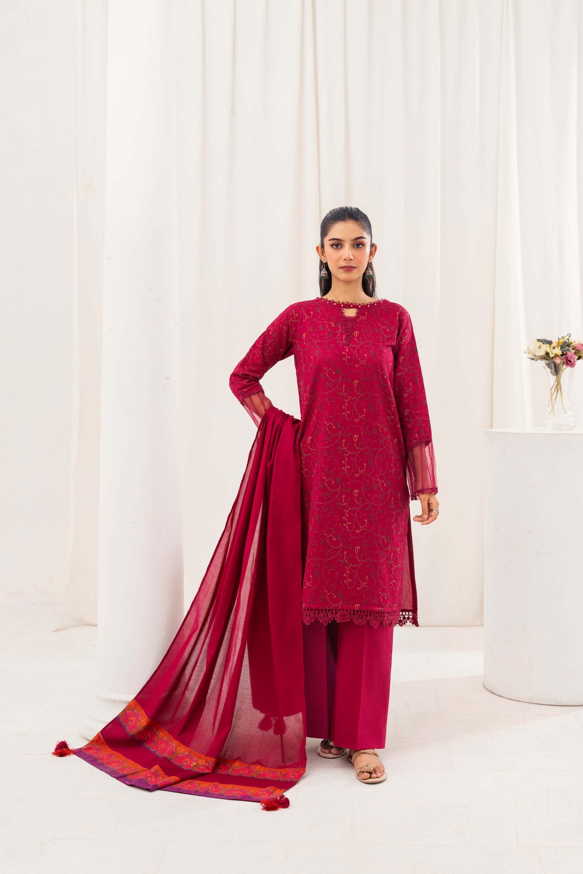 AY703- Rosy Elegance 3Pc Lawn