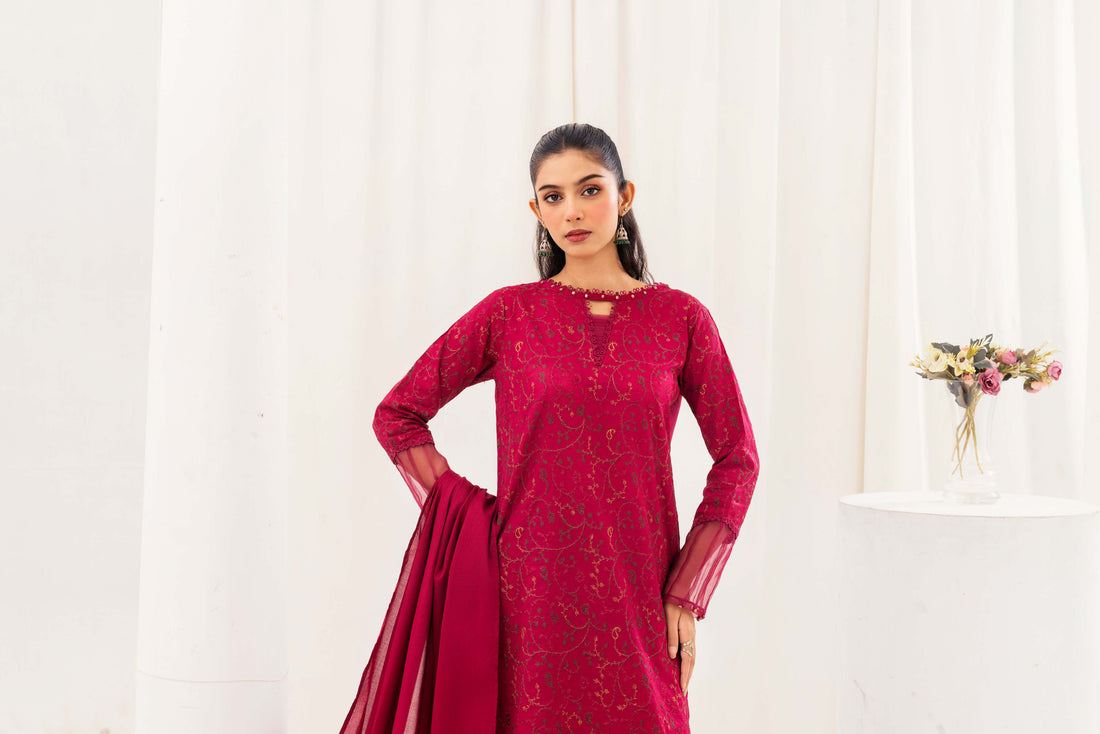 AY703- Rosy Elegance 3Pc Lawn