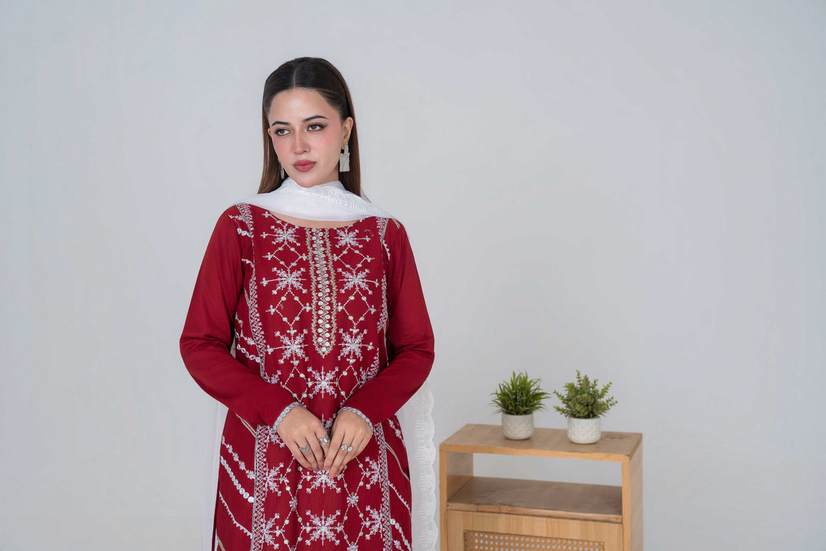 3 Piece - Embroided Lawn Suit