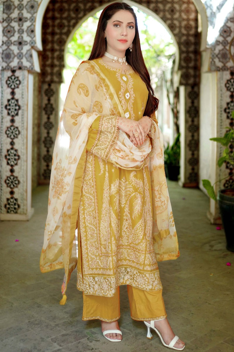 3 Piece - Embroided Lawn Suit