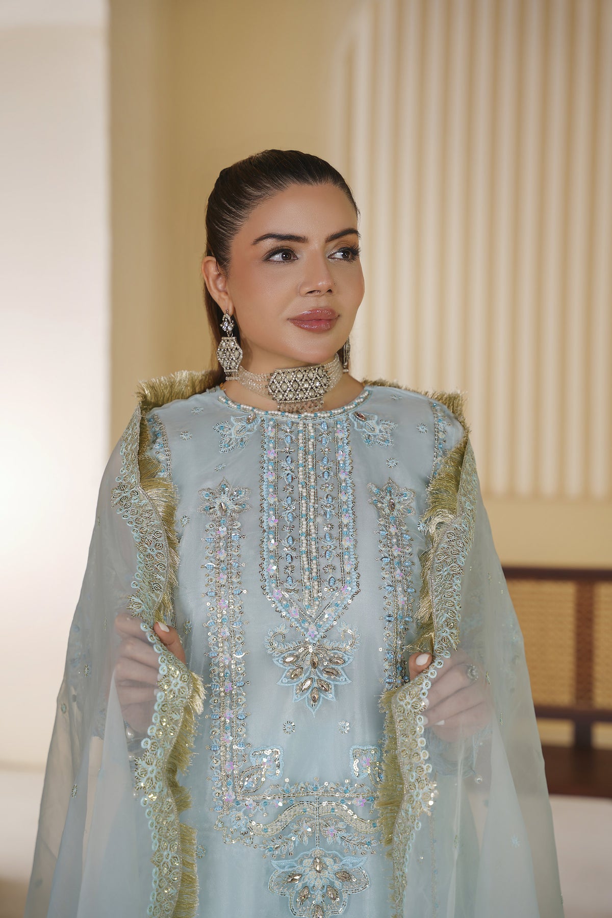 3 Piece - Embroided Formal Suit