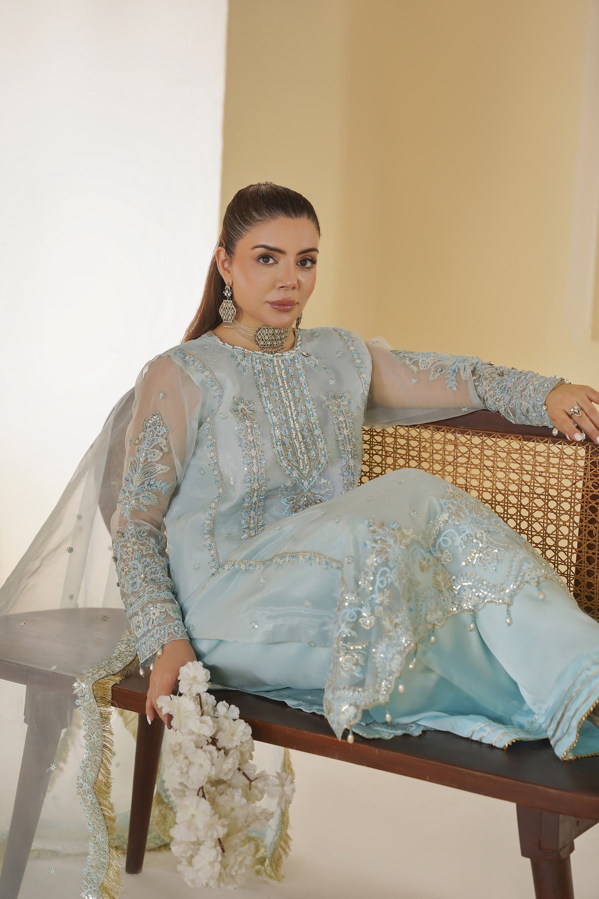 3 Piece - Embroided Formal Suit