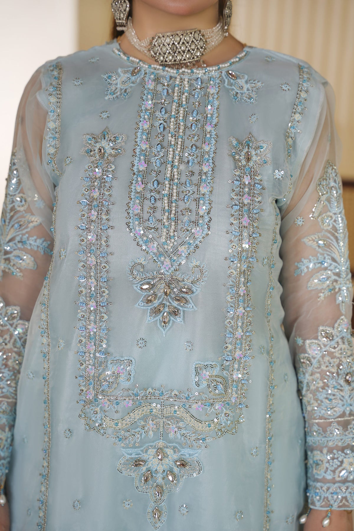 3 Piece - Embroided Formal Suit