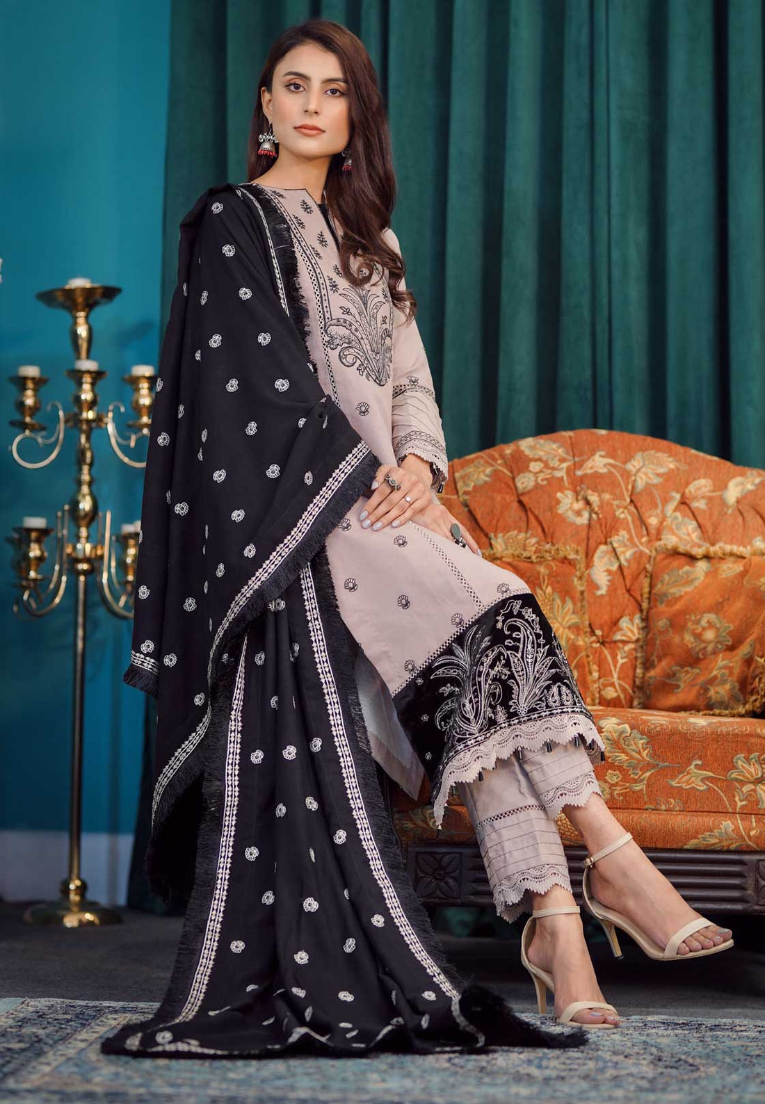 Elephant Grey - Moksh by Aayra - Khaddar Unstitched Collection