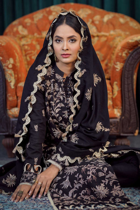 Black - Moksh by Aayra - Khaddar Unstitched Collection