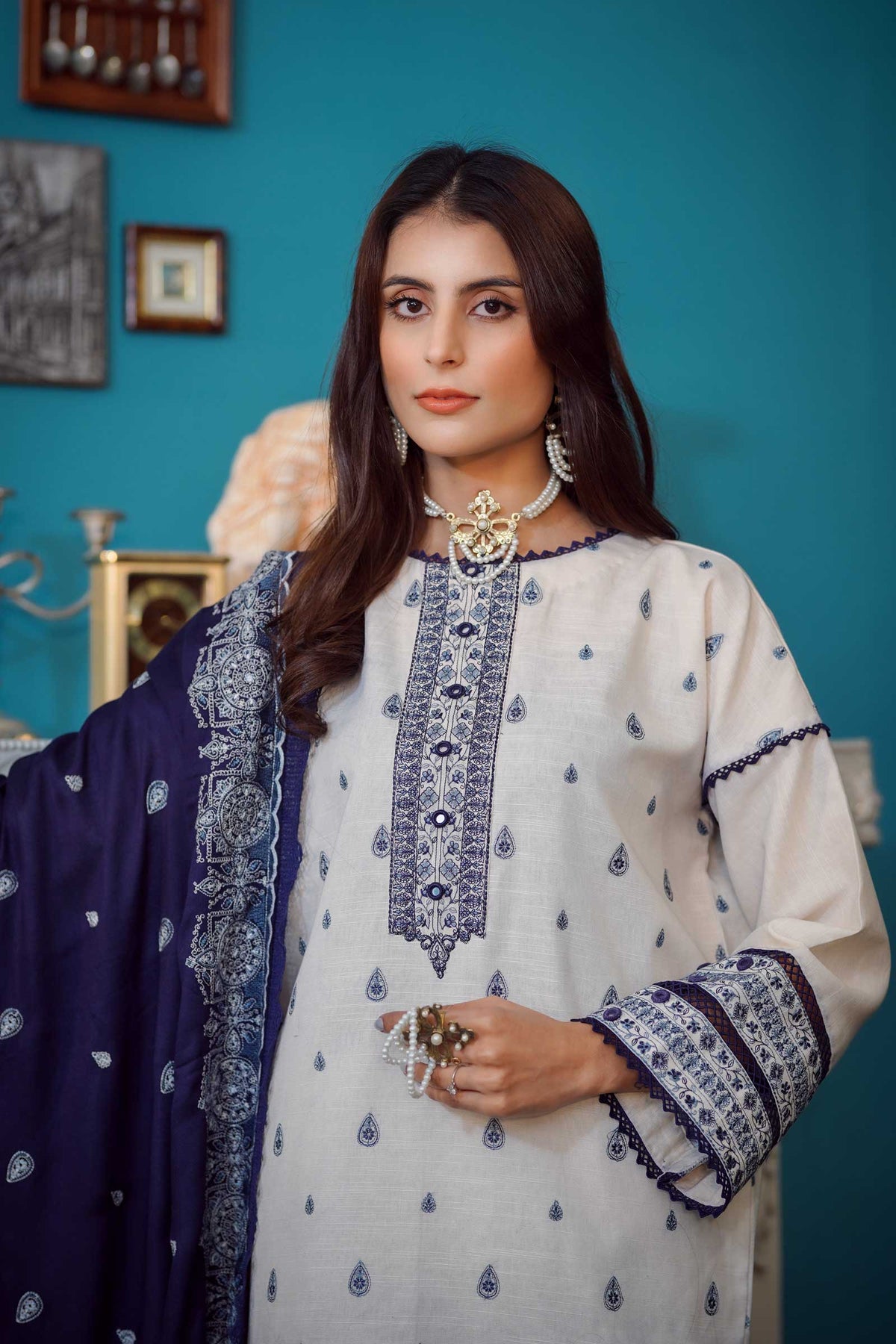 Off White - Moksh by Aayra - Khaddar Unstitched Collection