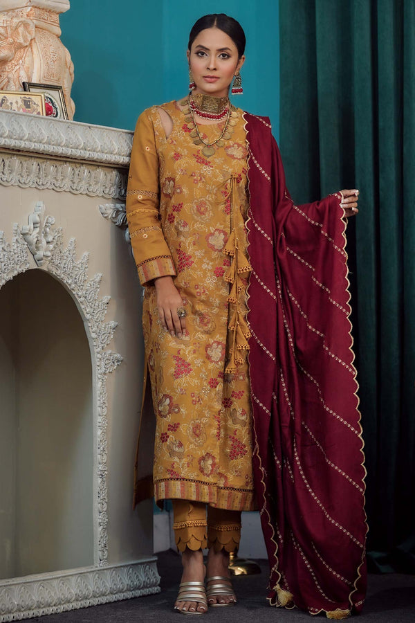 Mustard - Moksh by Aayra - Khaddar Unstitched Collection