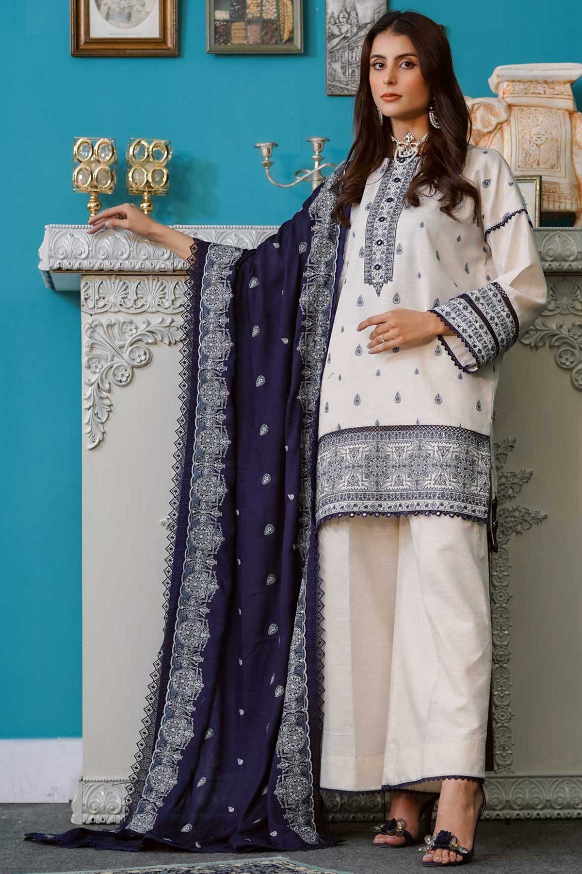 Off White - Moksh by Aayra - Khaddar Unstitched Collection